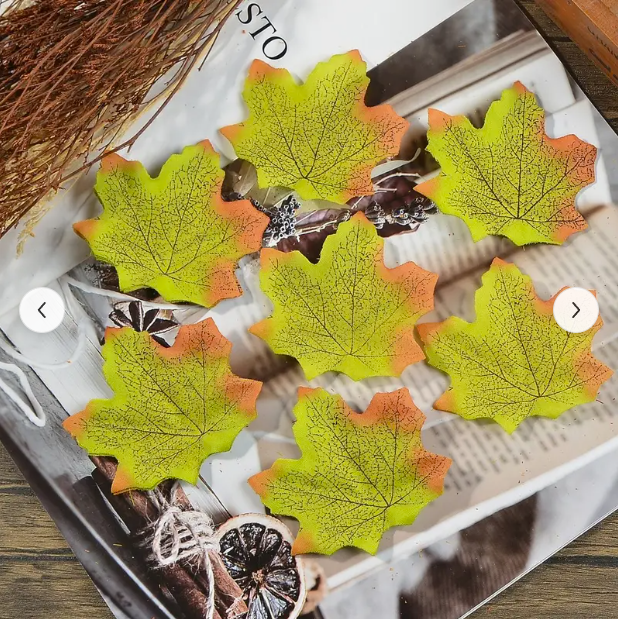100pcs Maple Mixed Autumn Decoration Leaves